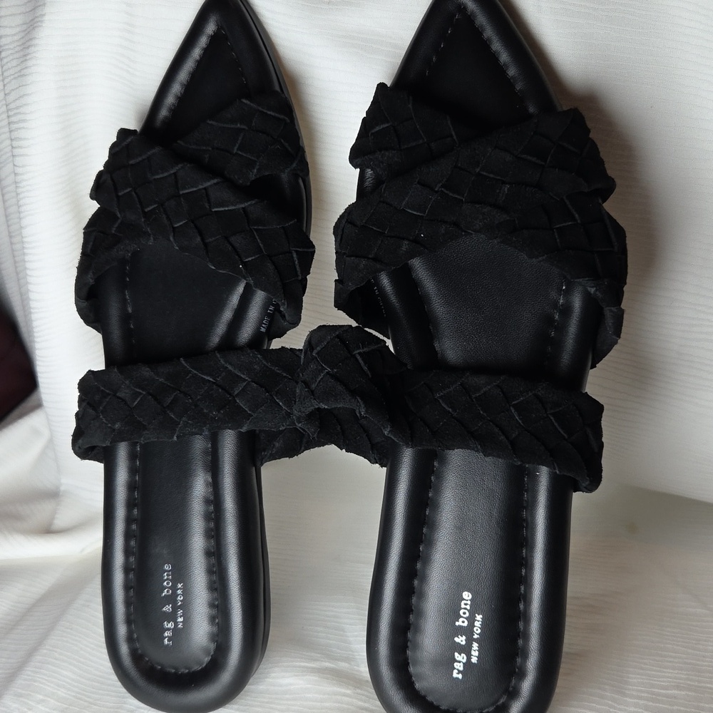 rag & bone Black Suede Women's Slip-On Shoes Sz 40 (Nw Ntg). - Picture 2 of 7
